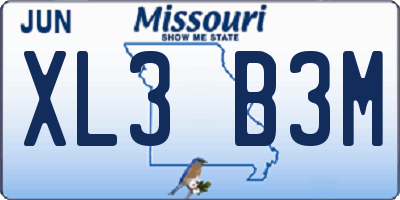 MO license plate XL3B3M