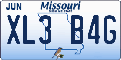 MO license plate XL3B4G