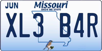 MO license plate XL3B4R