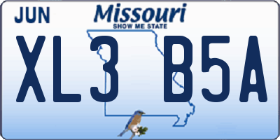 MO license plate XL3B5A