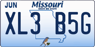 MO license plate XL3B5G