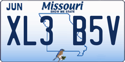 MO license plate XL3B5V
