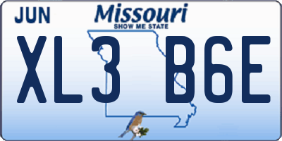 MO license plate XL3B6E