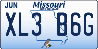 MO license plate XL3B6G