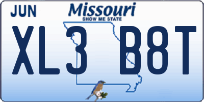 MO license plate XL3B8T
