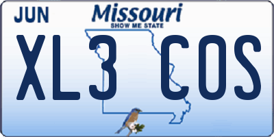 MO license plate XL3C0S