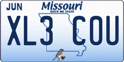 MO license plate XL3C0U