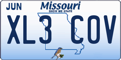 MO license plate XL3C0V