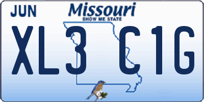 MO license plate XL3C1G