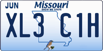 MO license plate XL3C1H