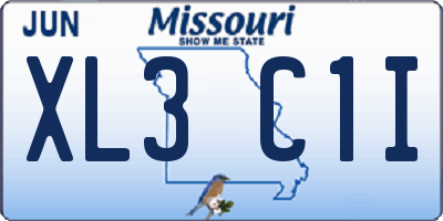 MO license plate XL3C1I
