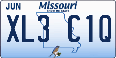 MO license plate XL3C1Q