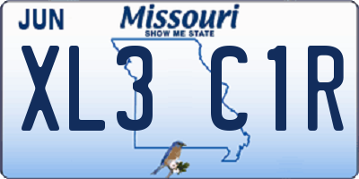 MO license plate XL3C1R