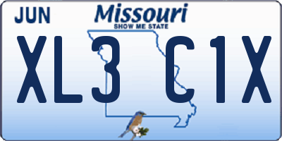 MO license plate XL3C1X