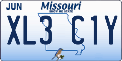 MO license plate XL3C1Y