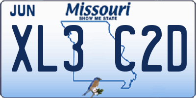 MO license plate XL3C2D
