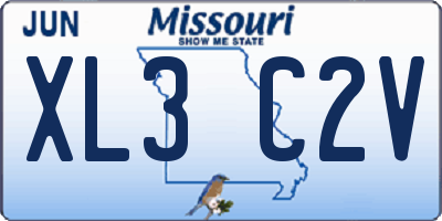 MO license plate XL3C2V