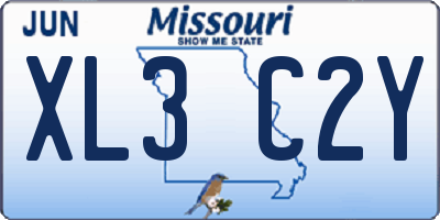 MO license plate XL3C2Y