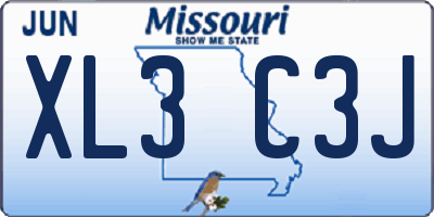 MO license plate XL3C3J