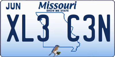 MO license plate XL3C3N