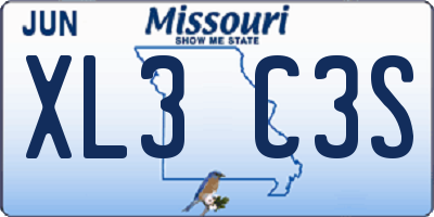 MO license plate XL3C3S