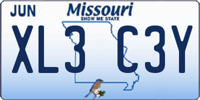 MO license plate XL3C3Y