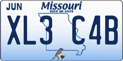 MO license plate XL3C4B