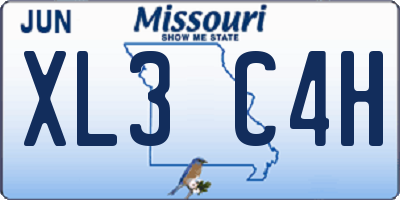 MO license plate XL3C4H