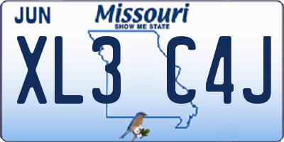 MO license plate XL3C4J