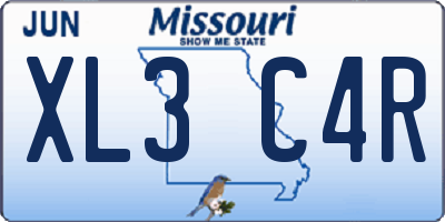 MO license plate XL3C4R