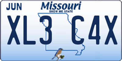 MO license plate XL3C4X