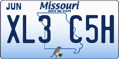 MO license plate XL3C5H