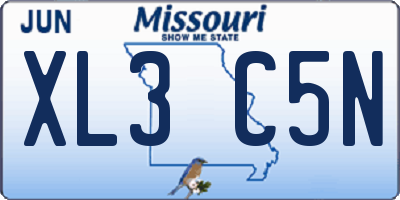 MO license plate XL3C5N
