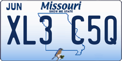 MO license plate XL3C5Q