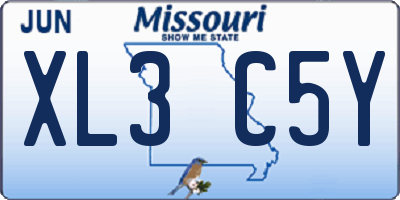 MO license plate XL3C5Y