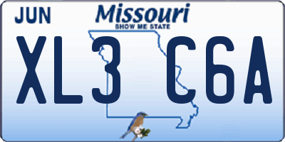 MO license plate XL3C6A
