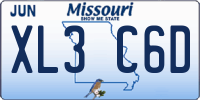 MO license plate XL3C6D