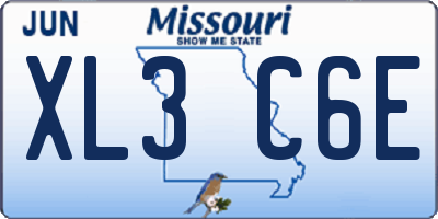 MO license plate XL3C6E