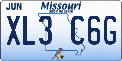 MO license plate XL3C6G