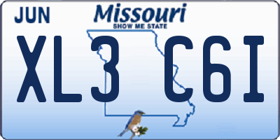 MO license plate XL3C6I