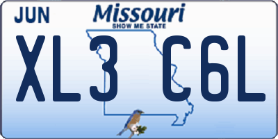 MO license plate XL3C6L