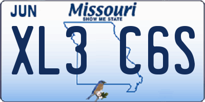 MO license plate XL3C6S