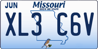 MO license plate XL3C6V