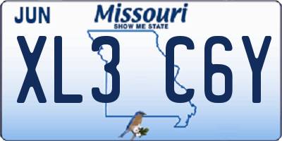 MO license plate XL3C6Y