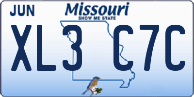 MO license plate XL3C7C
