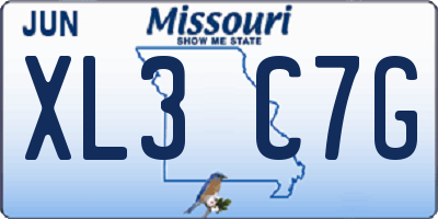 MO license plate XL3C7G