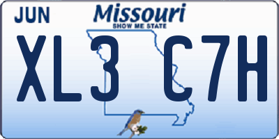 MO license plate XL3C7H