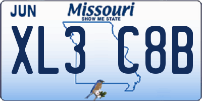 MO license plate XL3C8B