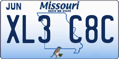 MO license plate XL3C8C