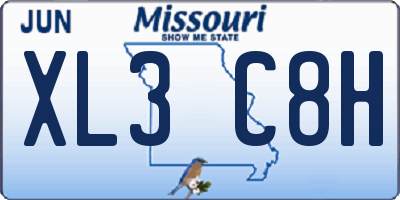 MO license plate XL3C8H
